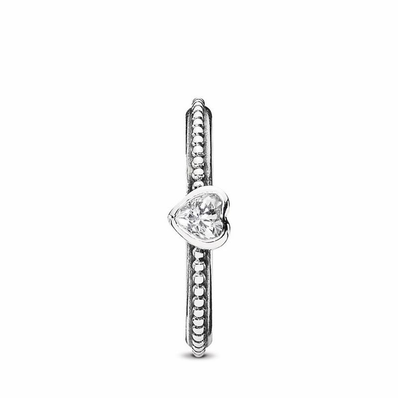 Pandora One Love Promise Ring Ireland - Sterling Silver/Cubic Zirconia - 298501MPQ